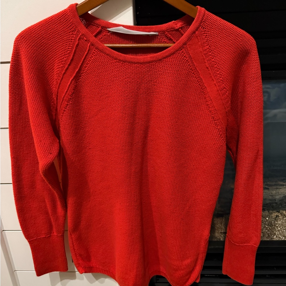 Athleta Red Scoop Neck Sweater